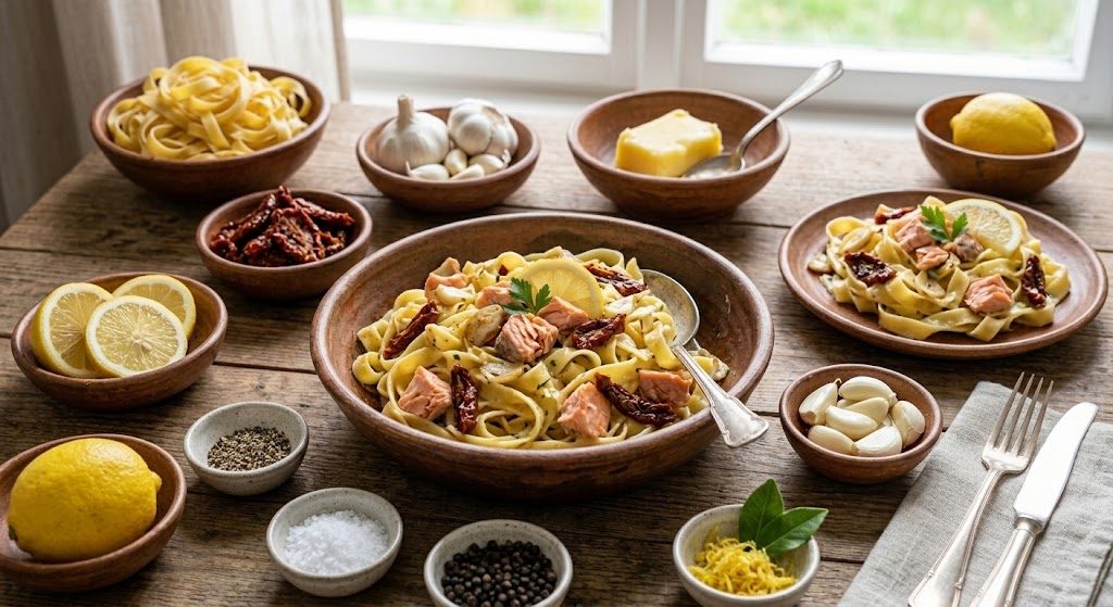 Tagliatelle s lososom z katalógu Svalio